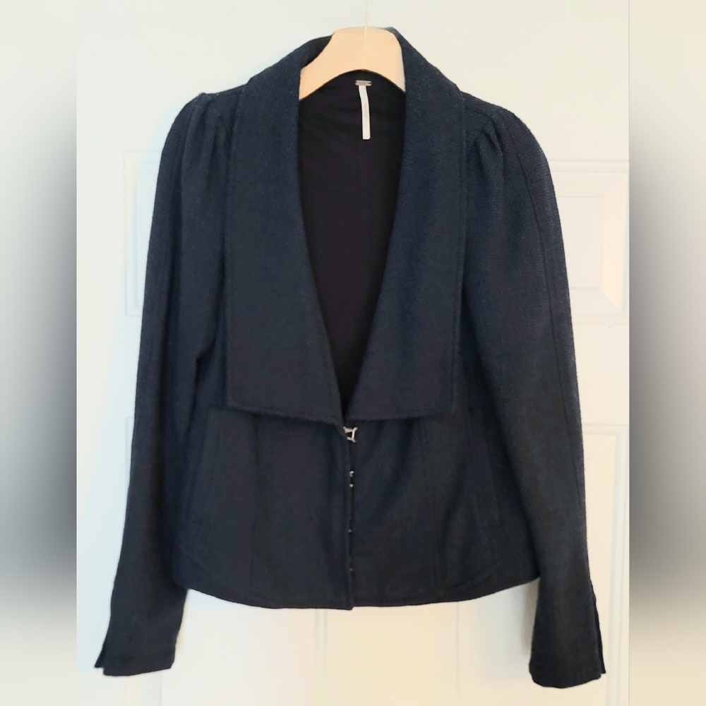Free People Navy Blazer Jacket Size 4